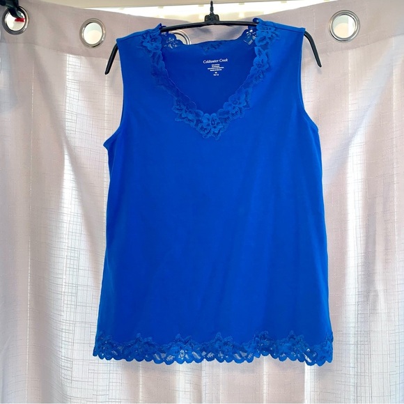 💧Coldwater Creek Royal Blue Sleeveless Top size Medium - Picture 1 of 6